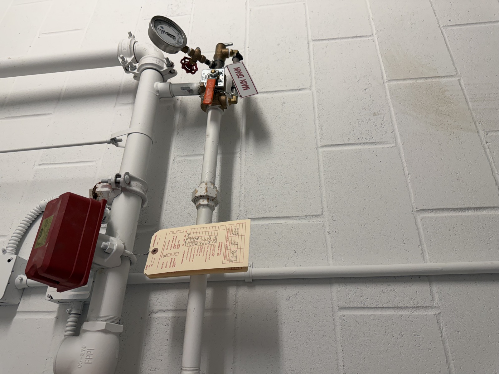 Stair B Floor 5 - Wet System Inspection Tag